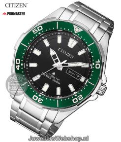 citizen automatisch duikhorloge titanium NY0071-81EE groene registerring