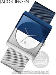 Jacob Jensen Classic herenhorloge 517 staal blauw zilver