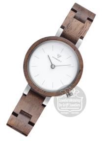 kerbholz matilda walnut horloge 4251240409344