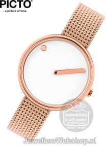 Picto Horloge Rose Wit PT43381-1112