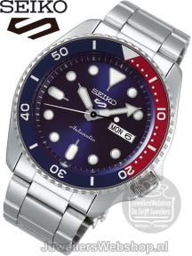 Seiko 5 Sports Automatic horloge SRPD53K1 Blauw met Rood