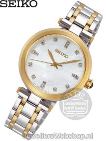 Seiko Dameshorloge SRZ532P1 Bicolor Parelmoer en Diamant