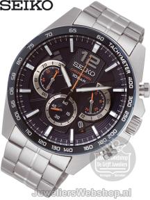 seiko horloge ssb345p1 chrono heren met blauwe wijzerplaat