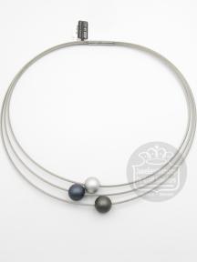 step by step collier met bolletjes blauw zilver grijs 600391