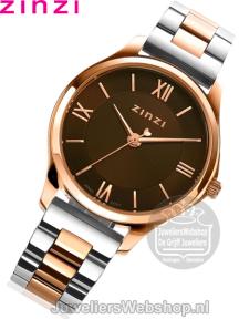 Zinzi Classy Mini Horloge Bicolor Rose Bruin ZIW1236