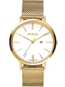 zinzi retro horloge goud ziw407m met witte wijzerplaat