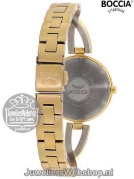 Boccia 3239-03 horloge dames titanium goudkleurig