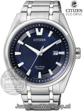 Citizen AW1240-57L horloge Eco-Drive Blauw Titanium