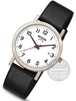 boccia 3622-03 horloge titanium stationsklok