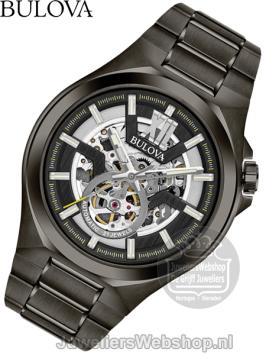 Bulova Maquina Automaat 98A179 Horloge Zwart