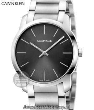 calvin klein city midsize horloge k2g22143 staal zwart