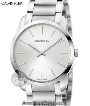 calvin klein city midsize horloge k2g22146 staal zilver