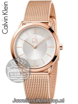 calvin klein horloge k3m22626 rose minimal midsize