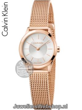 calvin klein minimal horloge k3m23626 rosekleurig