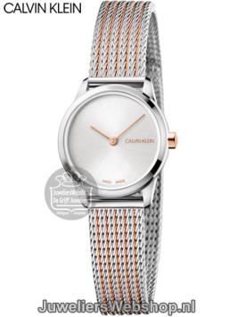 calvin klein minimal lady horloge bicolor rose k3m23b26