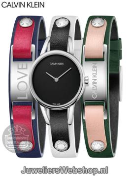 calvin klein my calvins dames horloge set zwart k9d23ly blauw, wit, groen