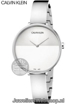 Calvin Klein dameshorloge Rise K7A23146 staal zilver met wit