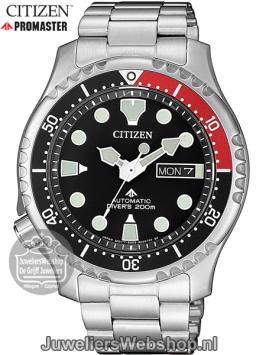 Citizen Automatisch Duikhorloge Zwart NY0085-86EE