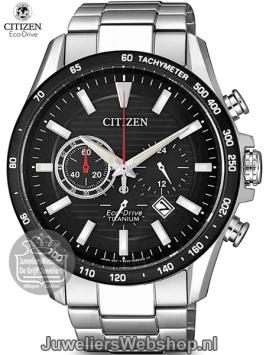 Citizen Eco Drive Chronograaf horloge CA4444-82E heren titanium met zwarte wijzerplaat