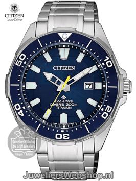 Citizen Eco Drive Titanium Duikhorloge Blauw BN0201-88L