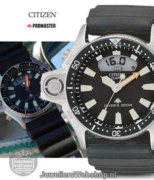 Citizen quartz duikhorloge zwart jp2000-08e