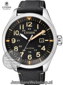 Citizen Sport Horloge AW5000-24E Heren Zwart Textiel Band