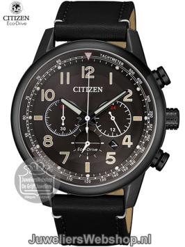 citizen heren horloge eco drive chronograaf ca4425-28e staal zwart