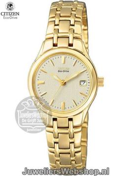 citizen elegance horloge dames pvd goud EW1262-55P eco drive