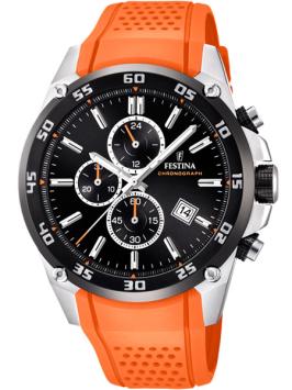 festina chronograaf horloge f20330-4 heren oranje