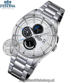 Festina f16876-1 multifunctie herenhorloge staal