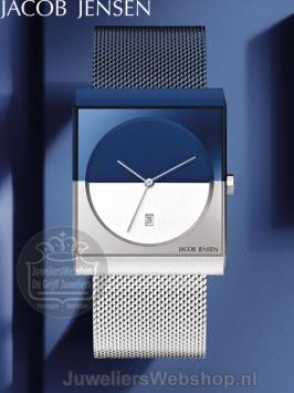 Jacob Jensen Classic herenhorloge 517 staal blauw zilver