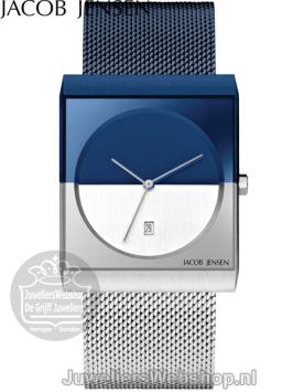 Jacob Jensen Classic herenhorloge 517 staal blauw zilver