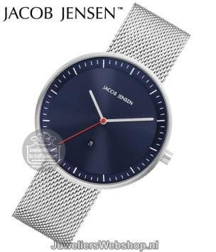 jacob jensen 279 heren horloge staal blauw