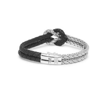 Buddha to Buddha armband Katja Knot Mix Silver/Leather Black 132