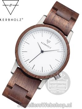 kerbholz houten horloge wilma walnut 4251240410005