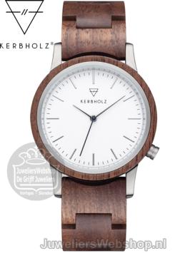 kerbholz houten horloge wilma walnut 4251240410005