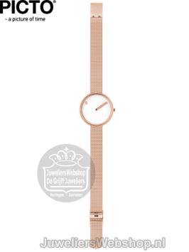 Picto Horloge Rose Wit PT43381-1112