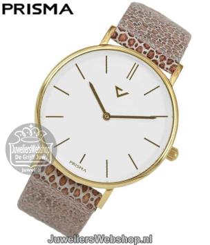 100%nl horloge prisma P1628-736G beige