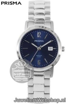 Prisma Horloge P1475 Slimline Dames Blauwe Wijzerplaat