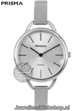 Prisma P1478 Simplicity titanium dameshorloge zilverkleurig