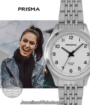 Prisma Stainless Steel dameshorloge P.1550