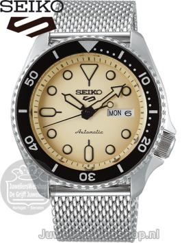 Seiko 5 Sports Automatic horloge SRPD67K1 Creme