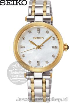 Seiko Dameshorloge SRZ532P1 Bicolor Parelmoer en Diamant