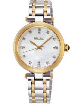 Seiko Dameshorloge SRZ532P1 Bicolor Parelmoer en Diamant