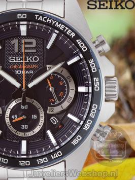 seiko horloge ssb345p1 chrono heren met blauwe wijzerplaat