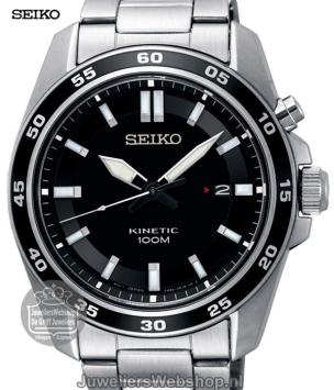 seiko ska785p1 kinetic herenhorloge staal zwart