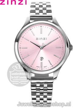 Zinzi Classy Horloge Zilver ZIW1041 Roze