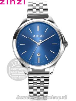 Zinzi Classy Horloge Zilver ZIW1042 Blauw