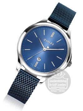 Zinzi Classy Horloge Zilver ZIW1042BM Blauw