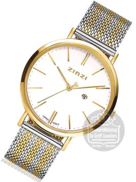 zinzi retro horloge bicolor ziw407mb met witte wijzerplaat